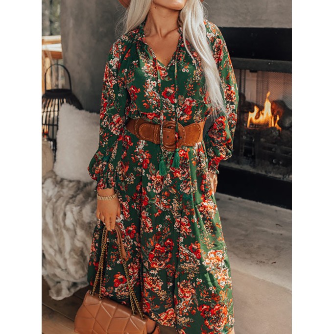 Women's Floral V-Neck Dress