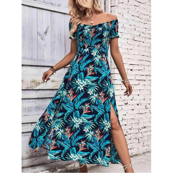 Women's Off Shoulder Split Dress