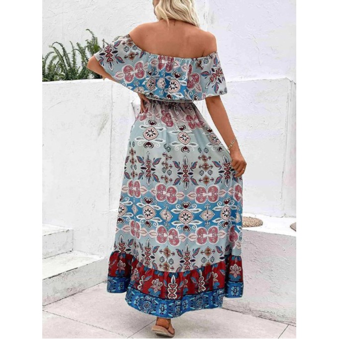 Women's Off Shoulder Split Holiday Dress