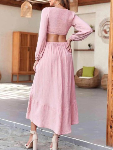 Women's pink open waist dress