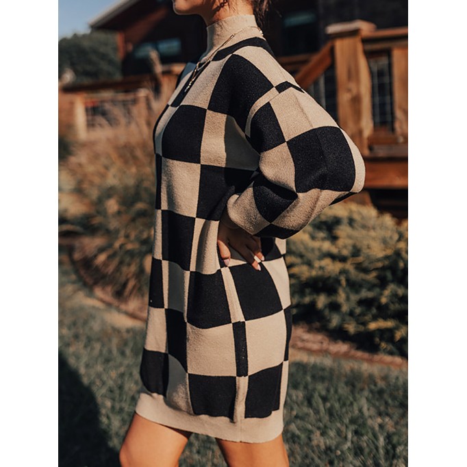 Women's Plaid Sweater Dress