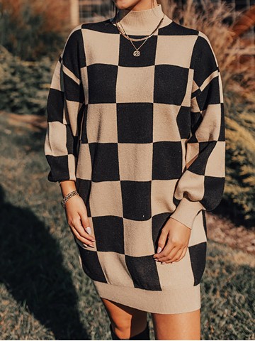 Women's Plaid Sweater Dress