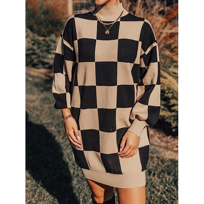 Women's Plaid Sweater Dress